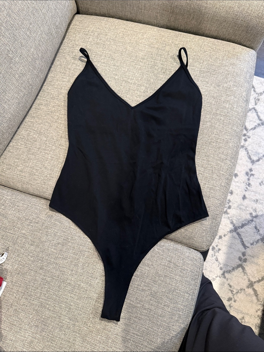 Garage Black V-Neck Thin Strap Bodysuit
